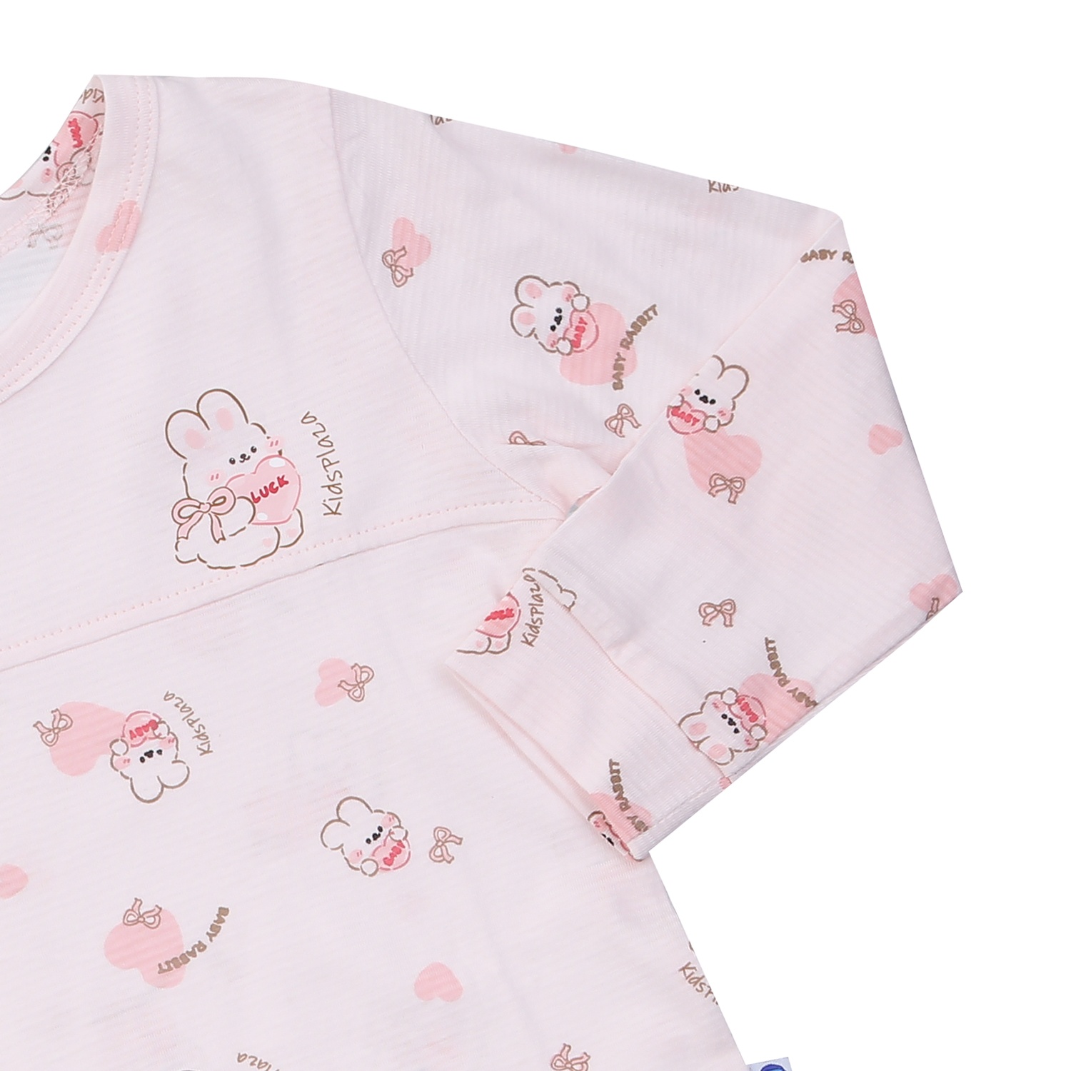 Bộ quần áo dài tay bé gái KidsPlaza in thỏ hồng M24T (Hồng)  hình 3