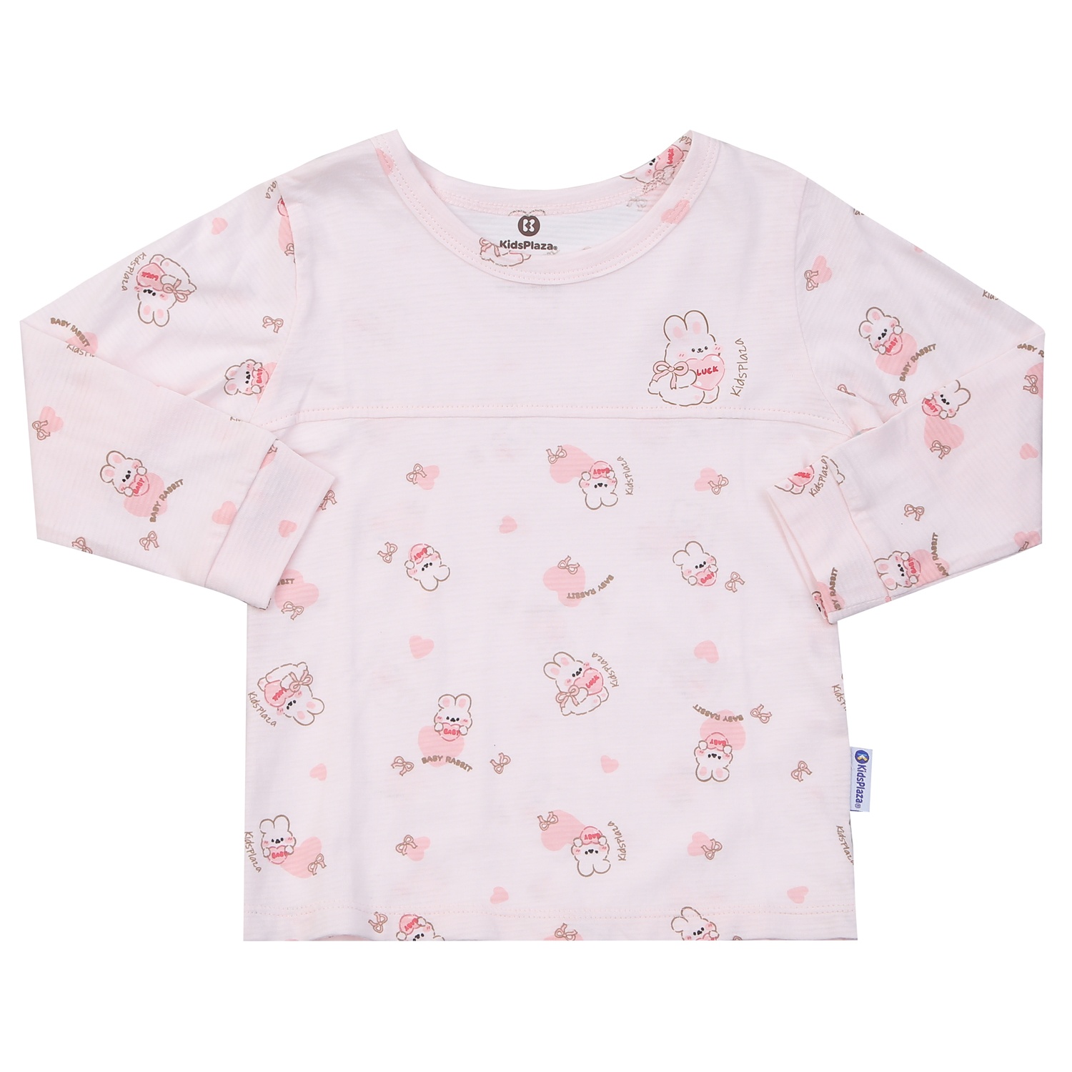 Bộ quần áo dài tay bé gái KidsPlaza in thỏ hồng M24T (Hồng)  hình 2
