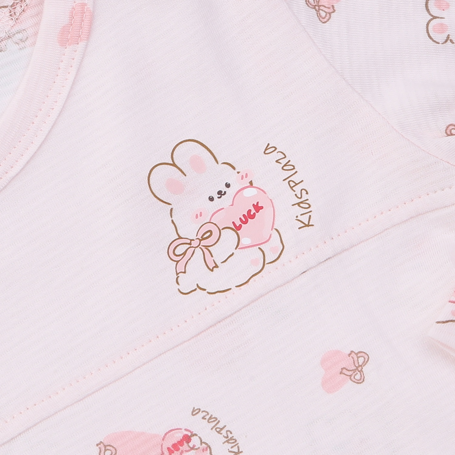 Bộ quần áo dài tay bé gái KidsPlaza in thỏ hồng M24T (Hồng)  hình 4