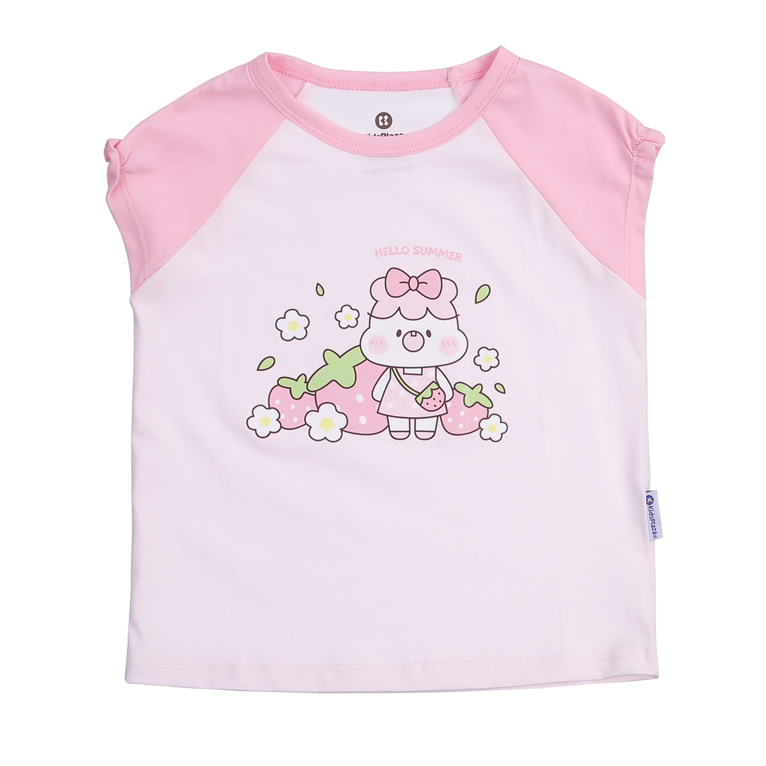 Bộ cộc bé gái KidsPlaza in thỏ dâu M24H (Hồng)