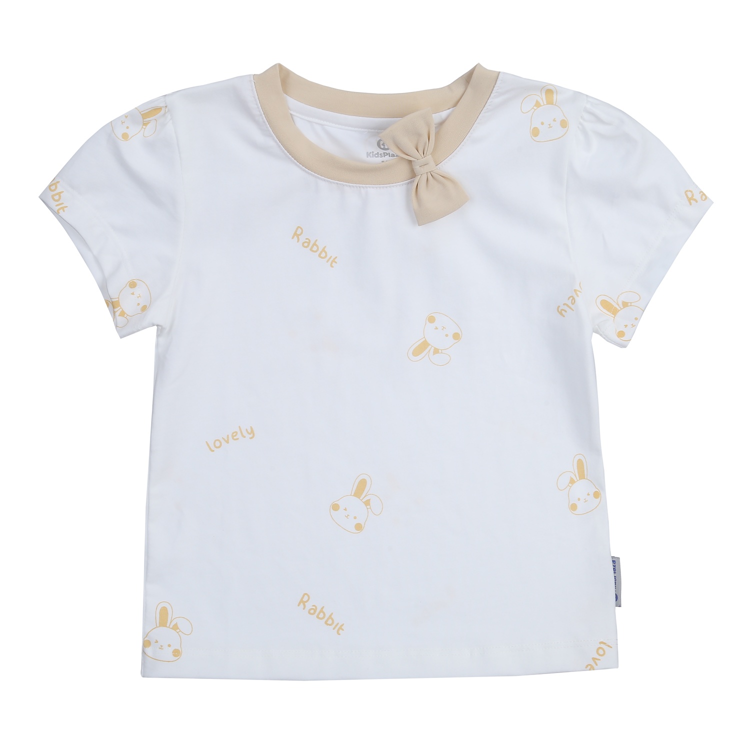 Bộ cộc tay bé gái KidsPlaza cổ có nơ TT24H (Vàng)