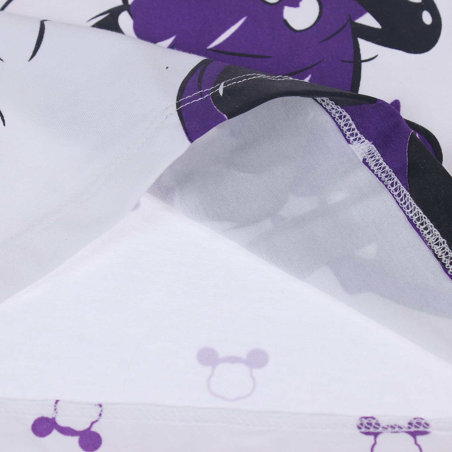 Bộ cotton tay dài in chuột Mickey bé gái Kiza (Màu tím) hình 4