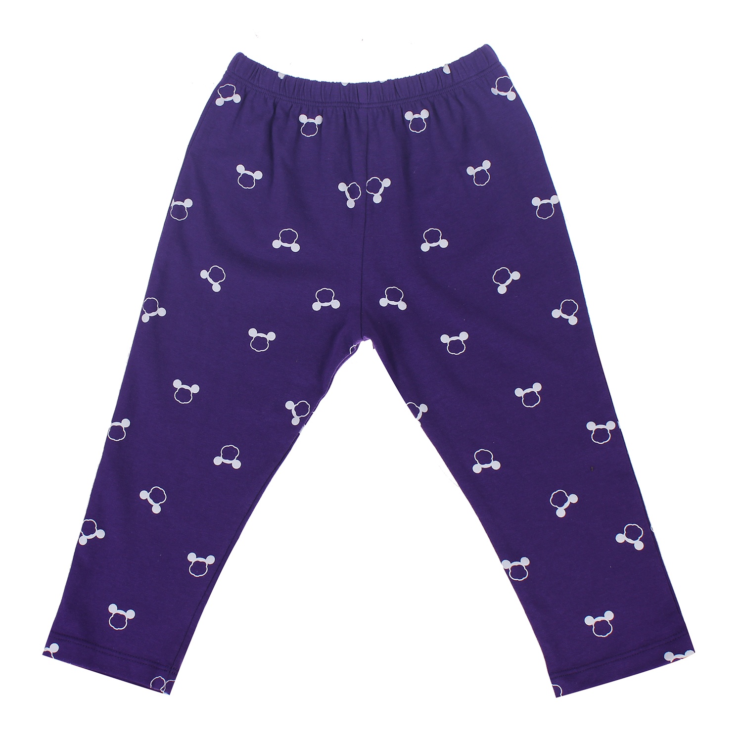 Bộ cotton tay dài in chuột Mickey bé gái Kiza (Màu tím) hình 3