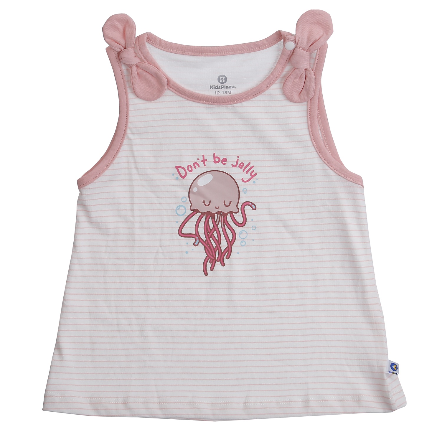 Bộ quần áo ba lỗ bé gái KidsPlaza in sứa BA24H (Màu hồng) 