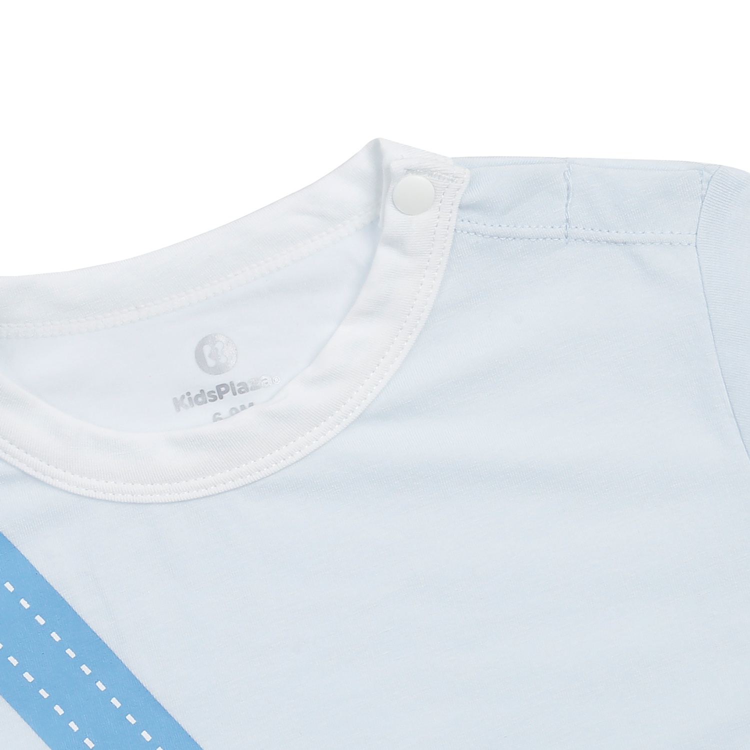 Bộ quần áo cộc bé trai KidsPlaza gấu nâu HN24H (Trắng xanh)