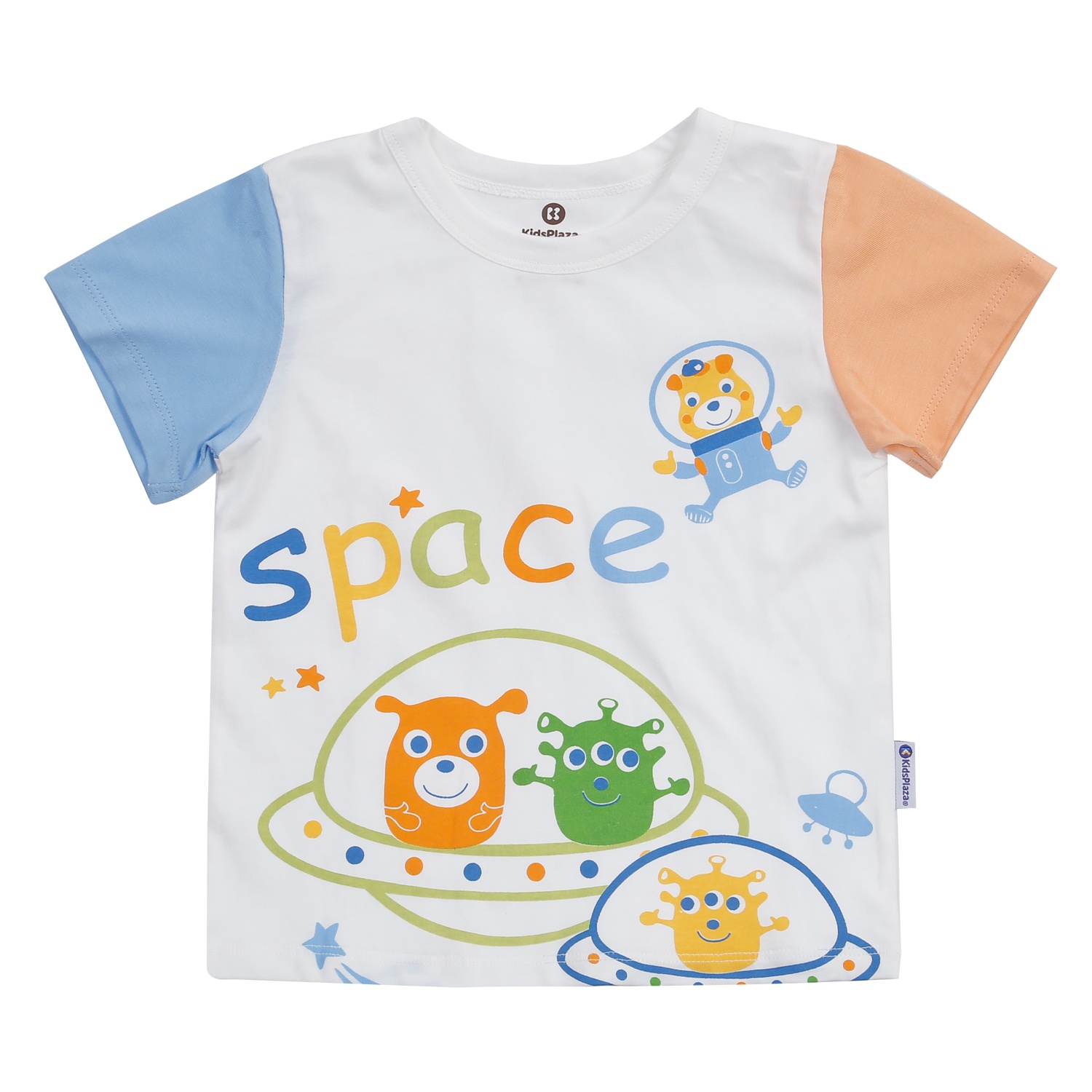  áo cộc bé trai KidsPlaza in hình không gian M24H (Trắng Xám) 