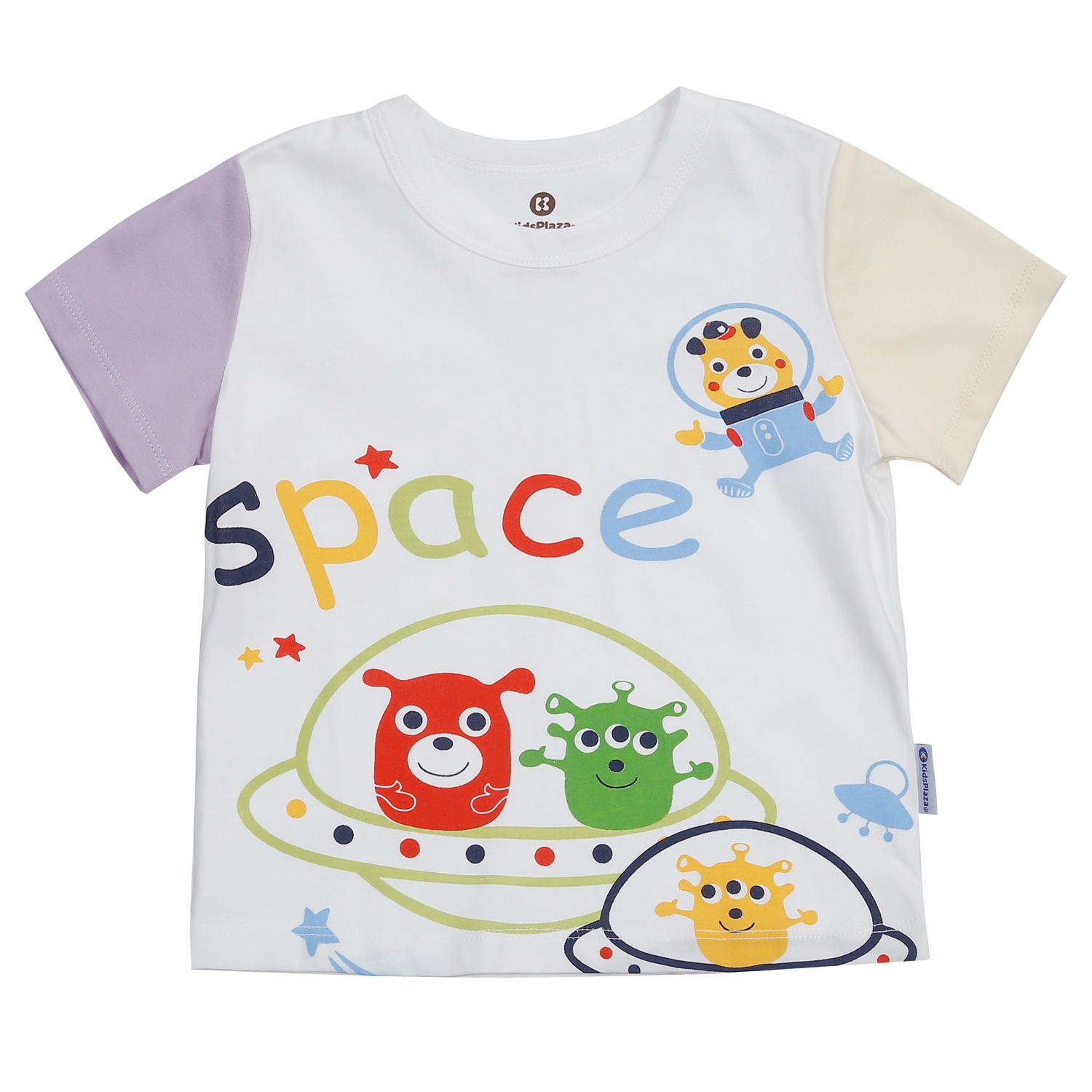 áo cộc bé trai KidsPlaza in hình không gian M24H (Trắng Xanh)