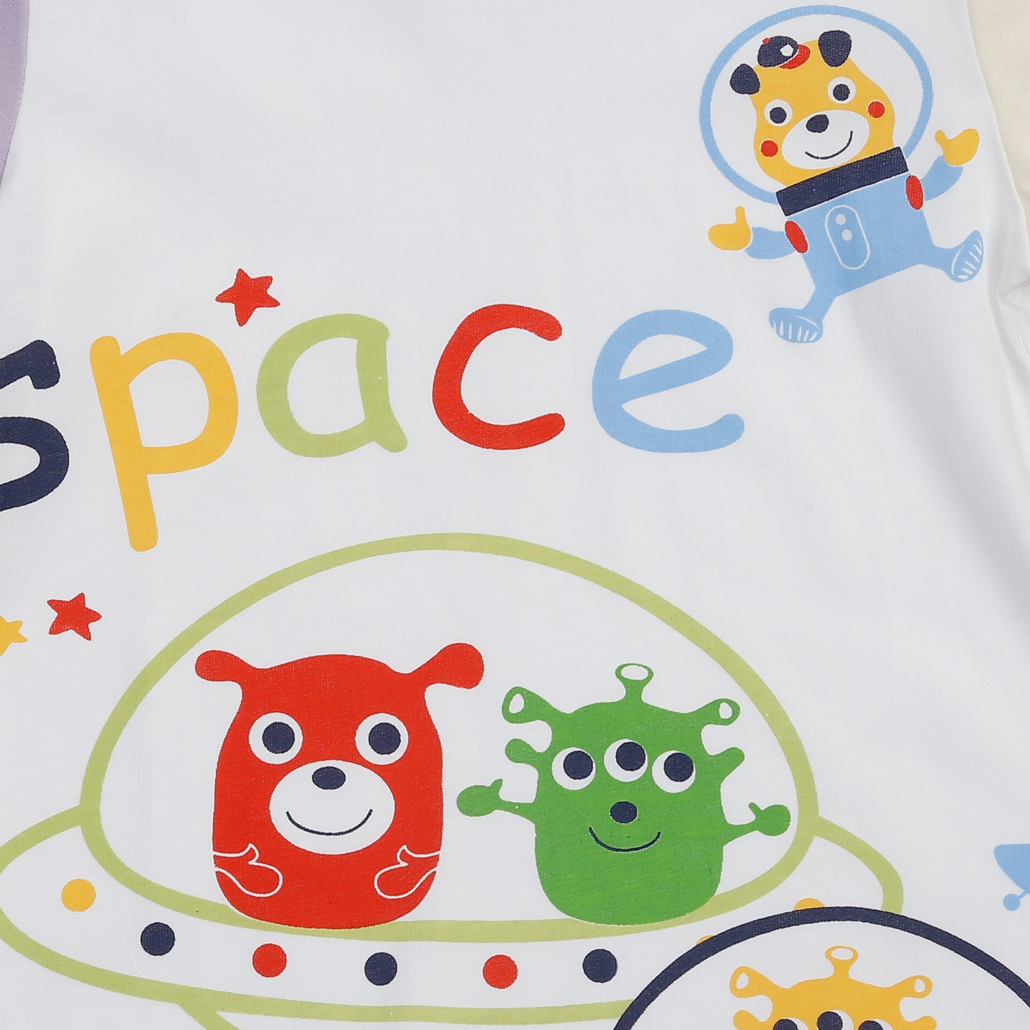 Bộ quần áo cộc bé trai KidsPlaza in hình không gian M24H (Trắng Xanh)