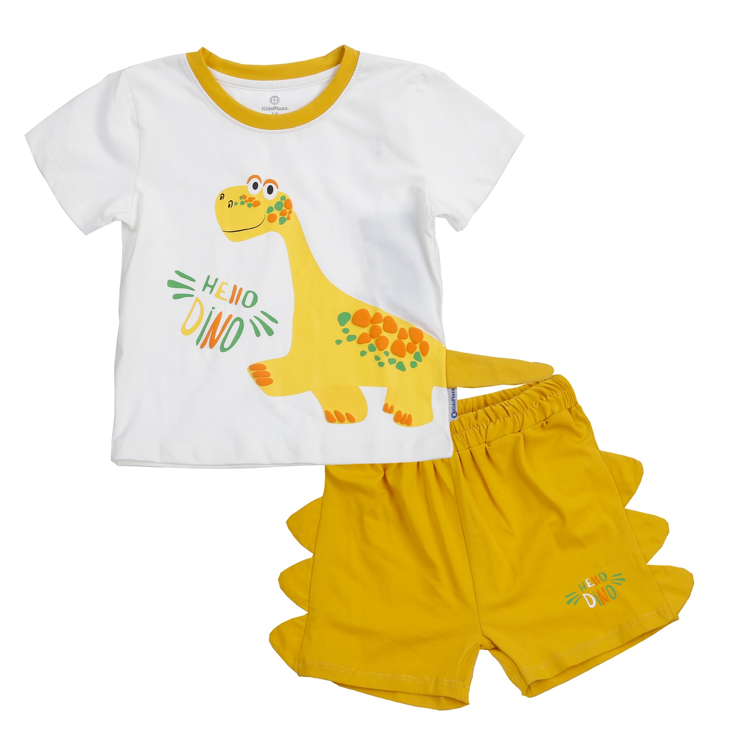 Bộ quần áo cộc bé trai KidsPlaza in khủng long TT24H (Vàng)
