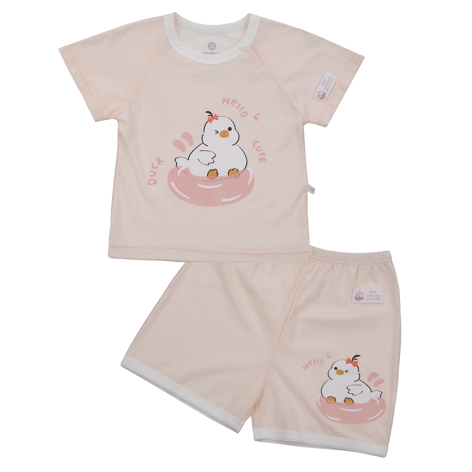 Bộ quần áo cộc cài vai KidsPlaza sợi chanh HN24H (Hồng) hình 1