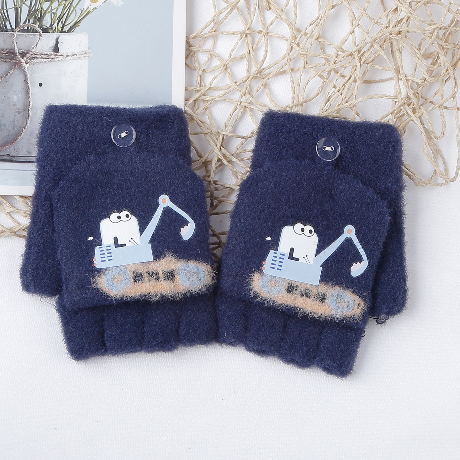 Găng tay KidsPlaza máy xúc xỏ ngón 25K-G05 (Xanh)