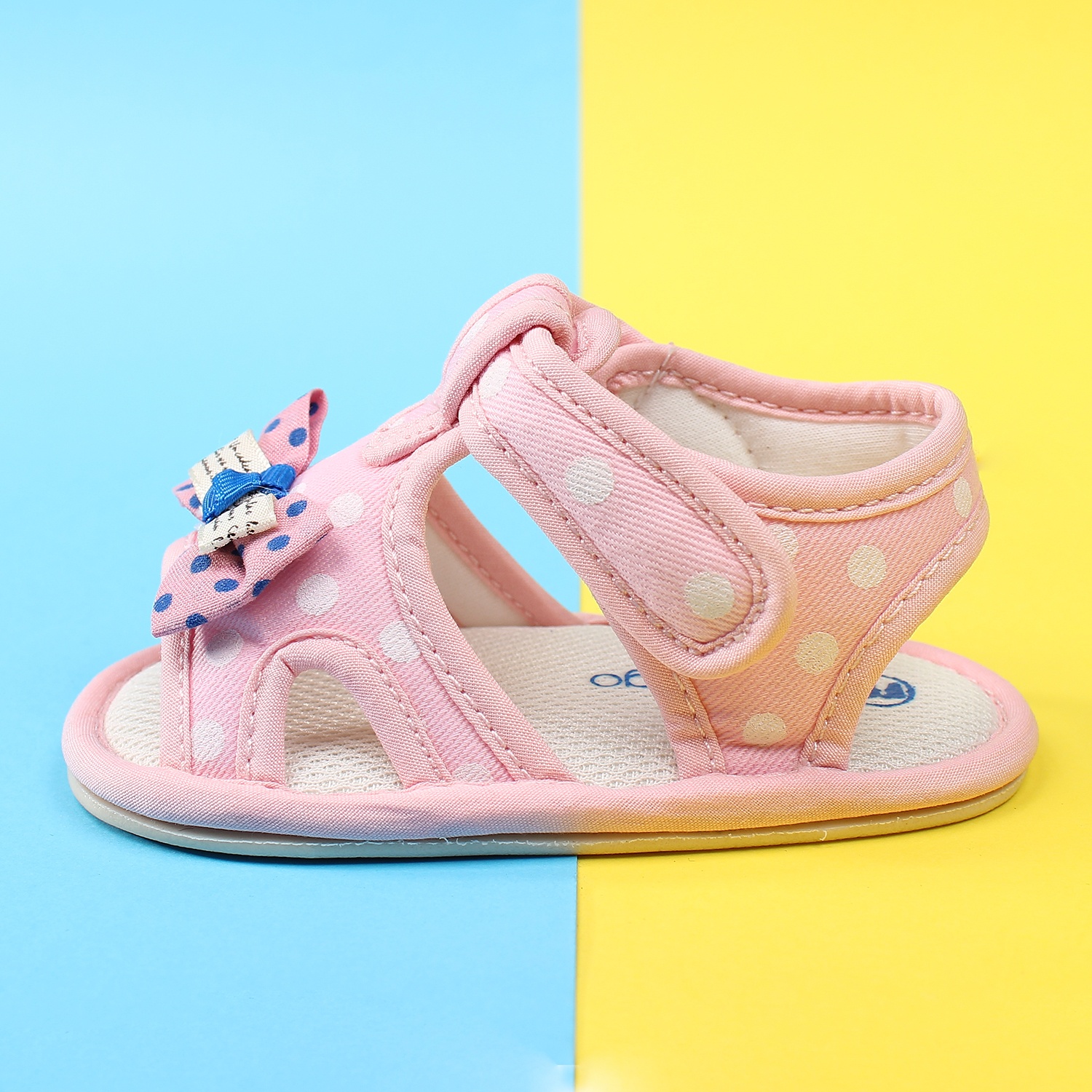 Dép tập đi Mamago đính nơ chấm bi MM18-A hình 2