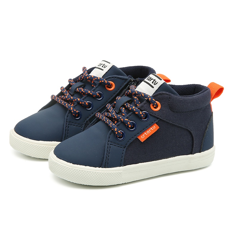 Giày thời trang bé trai Crtartu tím than dây vàng XAH11-B hình 2