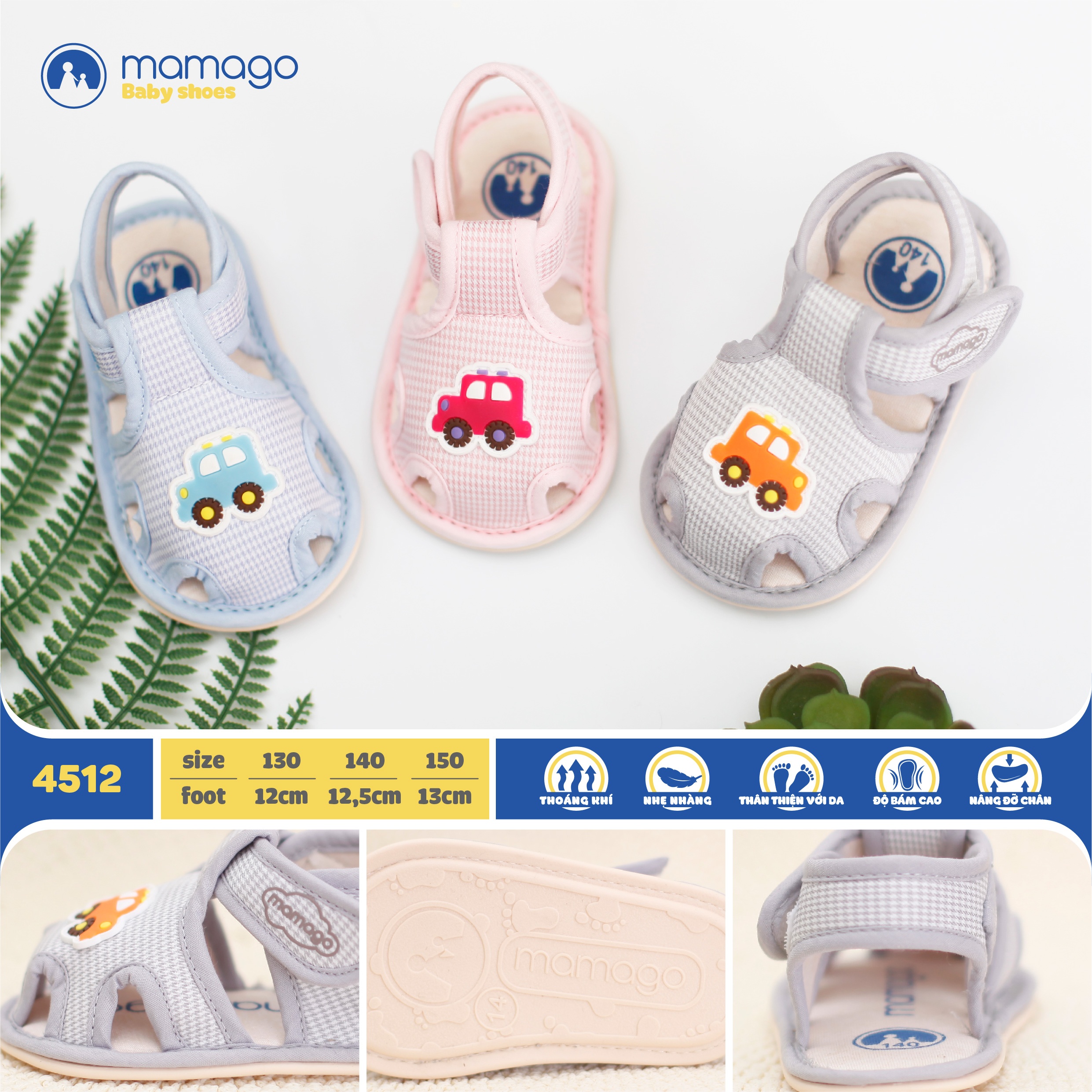 Sandal bé tập đi Mamago Car TT19 hình 1