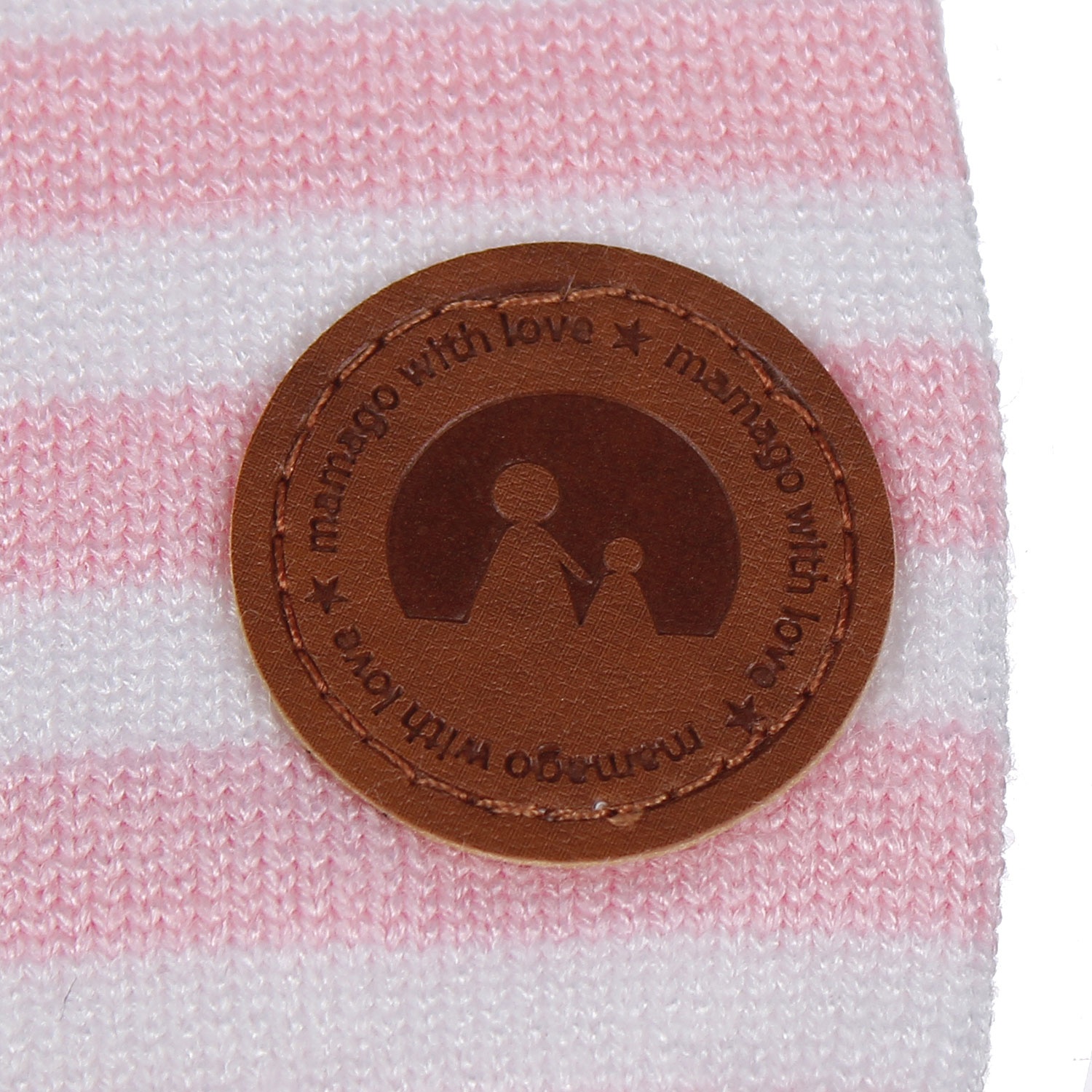 Mũ len 2 tai Mamago NĐ19D kẻ hồng Mũ len 2 tai Mamago NĐ19D kẻ hồng hình 3