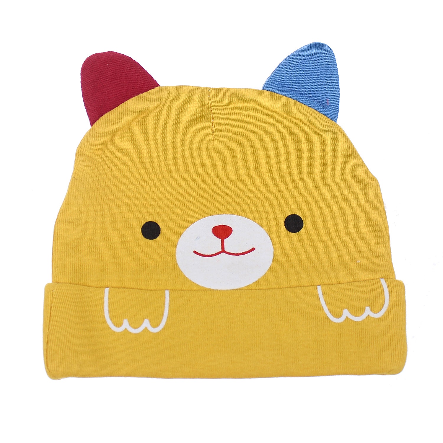 Mũ trẻ em in hình cún tai kẻ QQ Mũ trẻ em in hình cún tai kẻ QQ hình 2