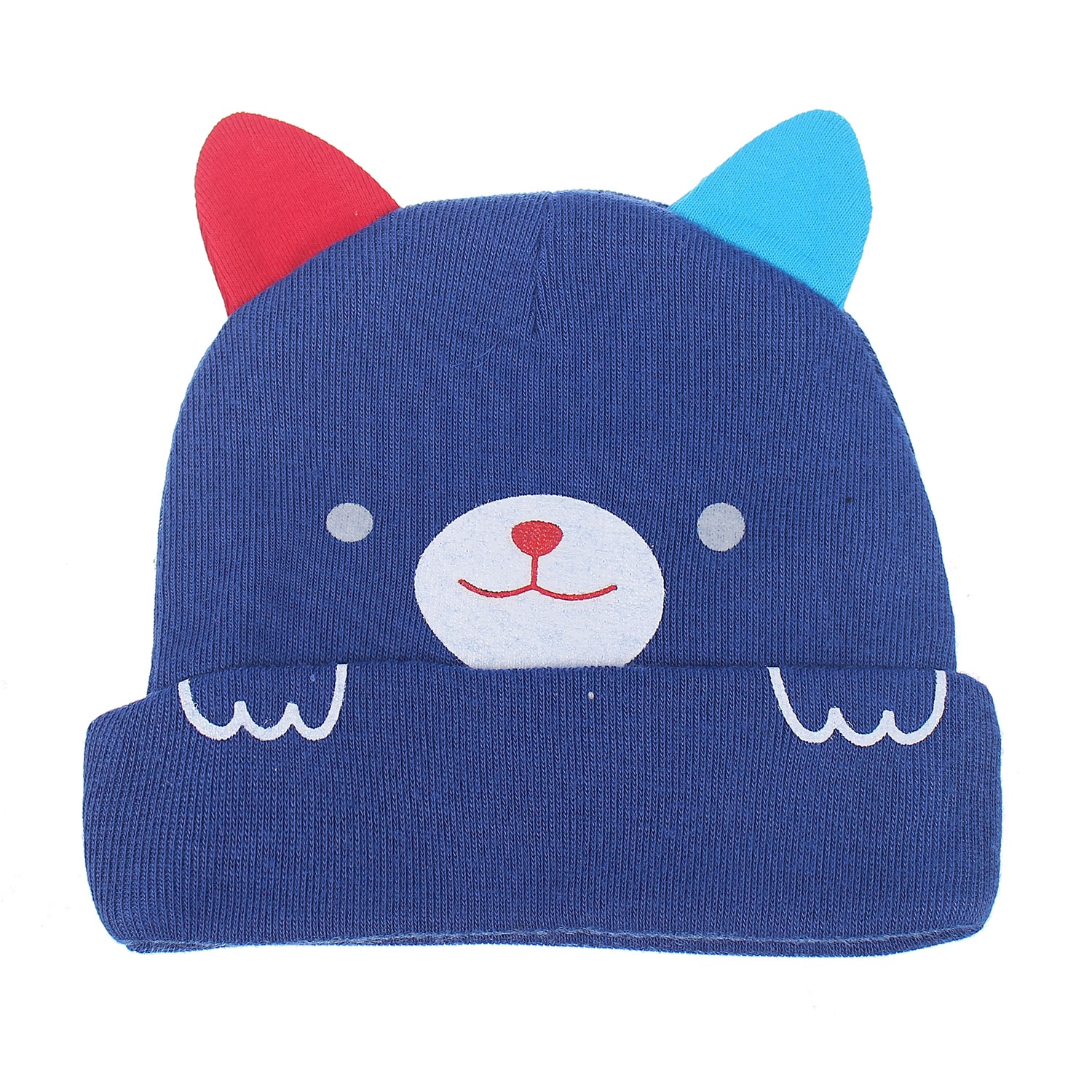 Mũ trẻ em in hình cún tai kẻ QQ Mũ trẻ em in hình cún tai kẻ QQ hình 3