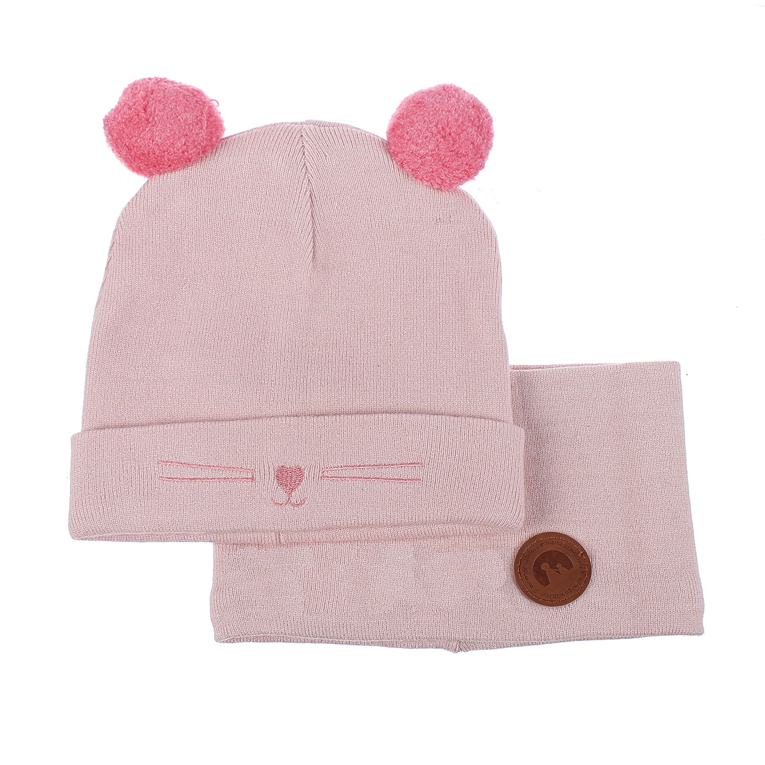 Set khăn mũ len Mamago NĐ19D (Cam) hình 1