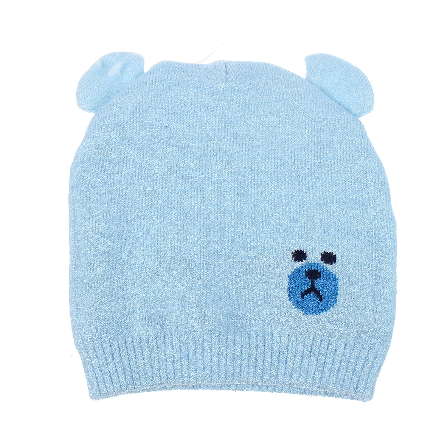 Set mũ len hai tai mặt gấu HT Set mũ len hai tai mặt gấu HT hình 2