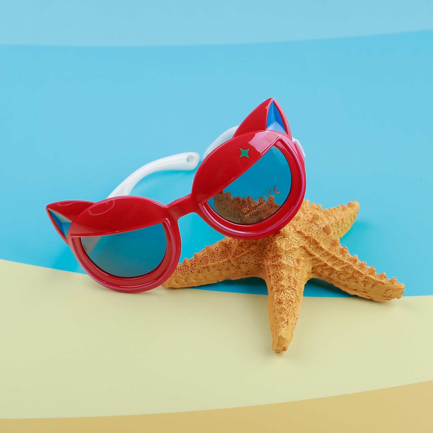 Kính râm cho bé KidsPlaza gọng dẻo 8177 C12 Red