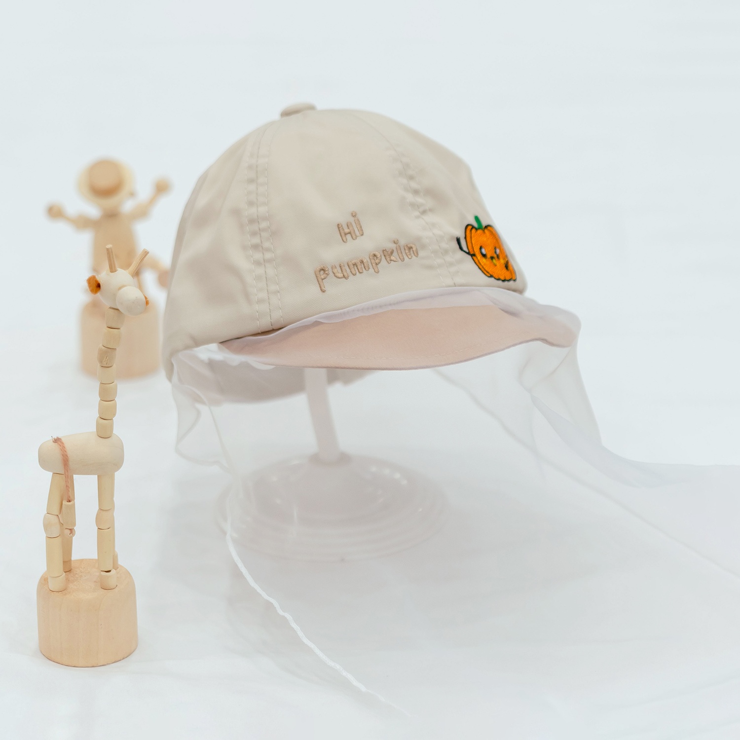 Mũ lưỡi trai phủ voan Kidsplaza pumpkin DN26 (Be) hình 1