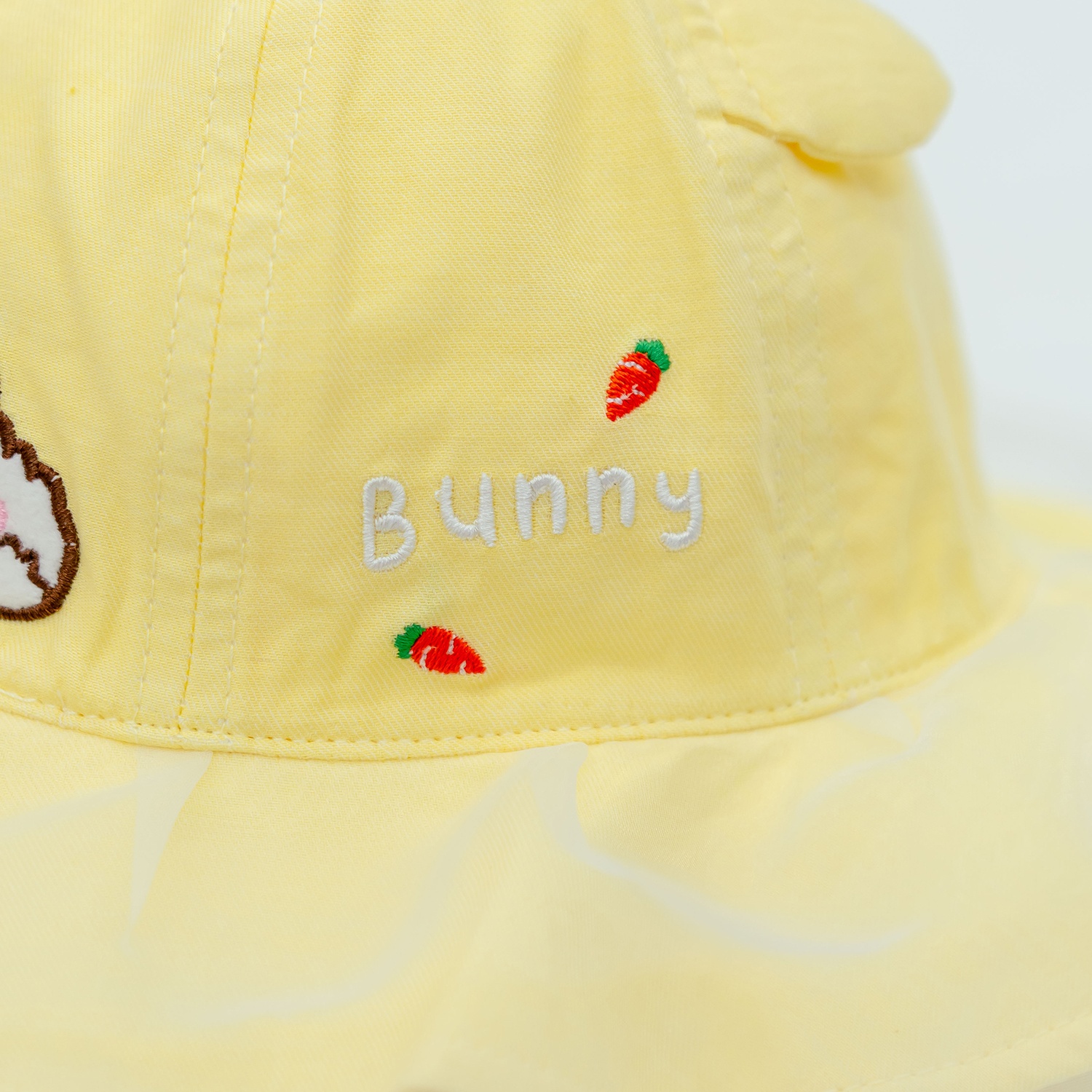 Mũ vành bé gái phủ voan Kidsplaza thêu thỏ DN26 (Vàng) hình 3