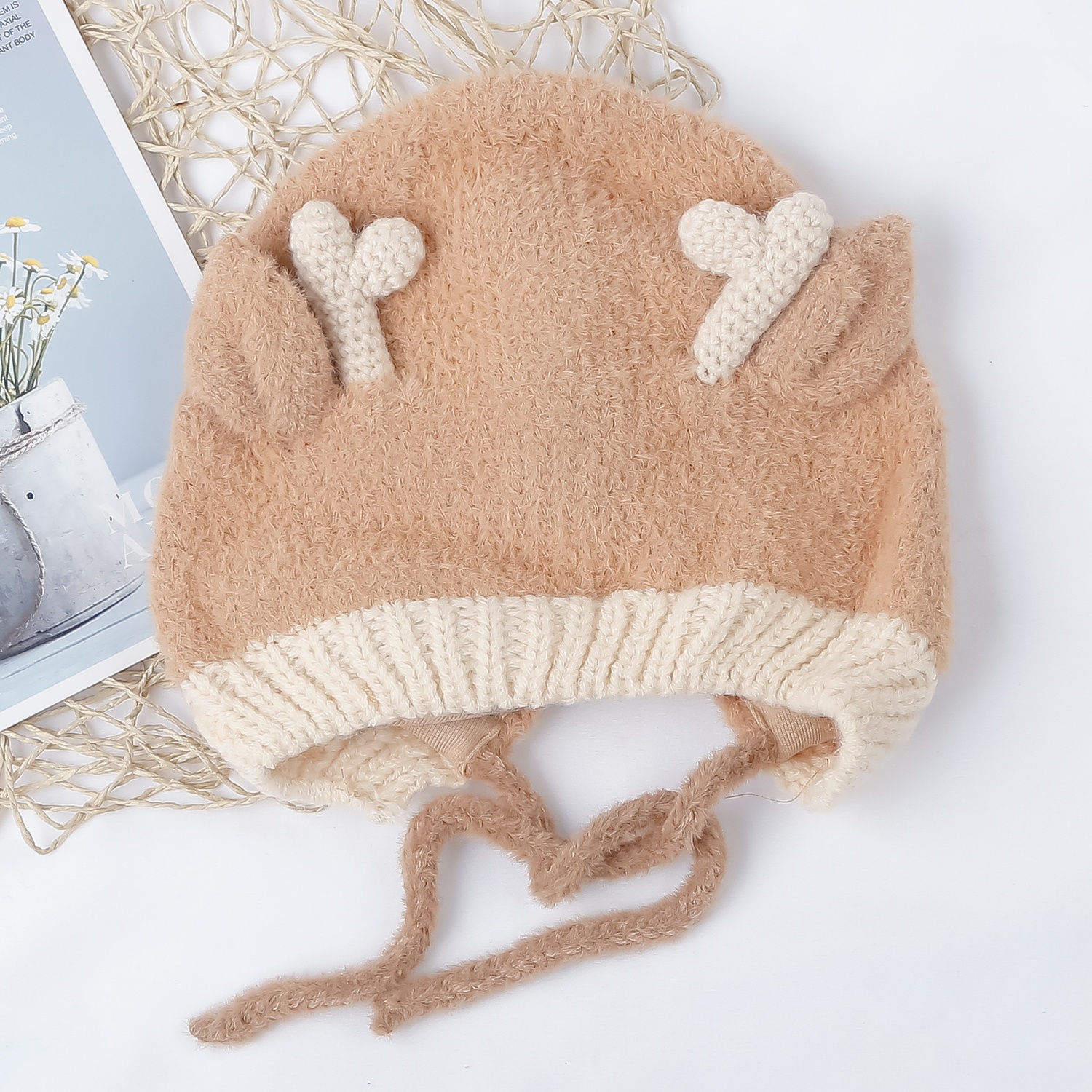 Mũ len KidsPlaza sừng tuần lộc 25K-B08 (Nâu) hình 1