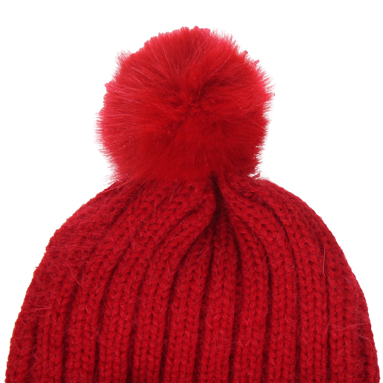 Mũ len thời trang đính hai tai đen và bông tròn hình 2