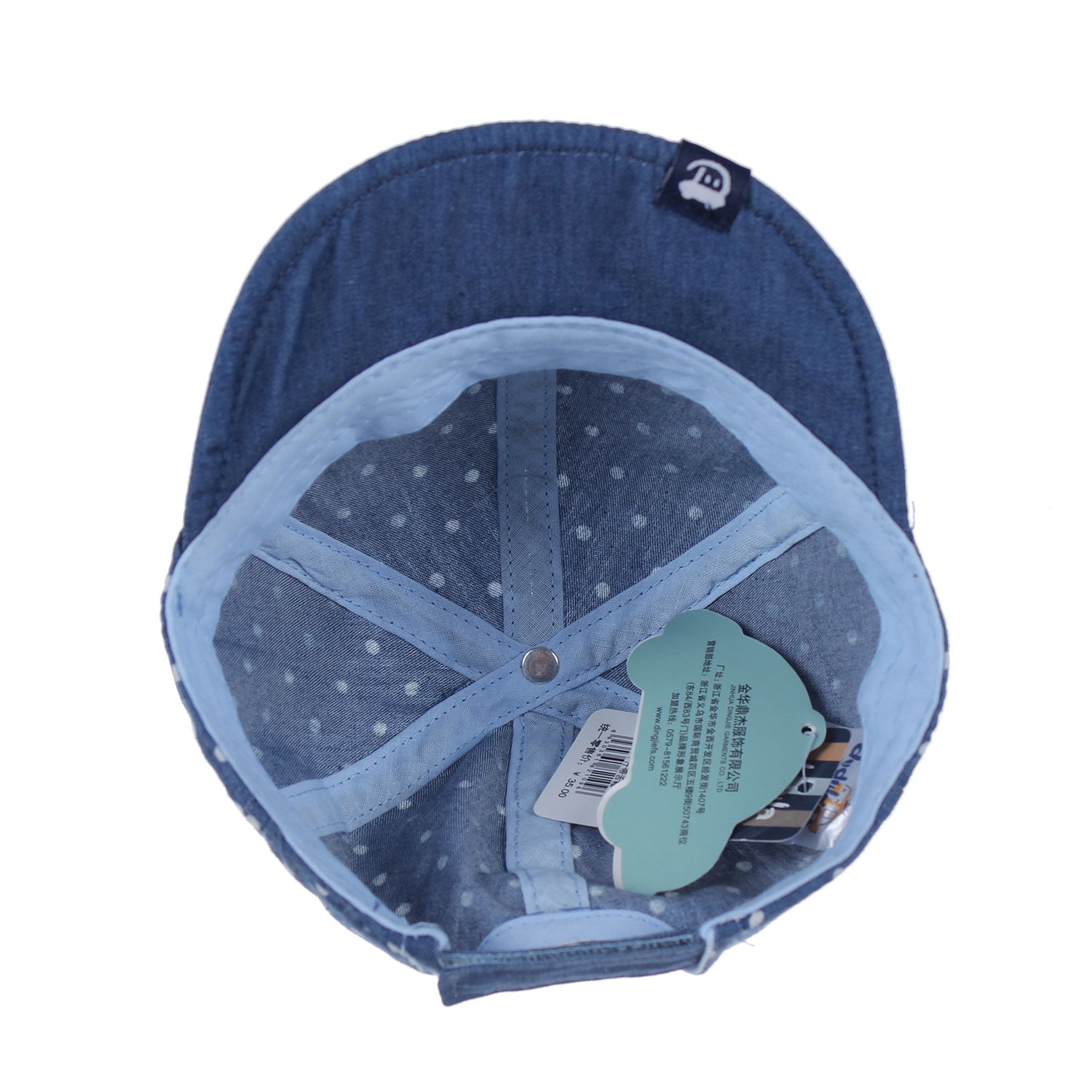 Mũ lưỡi trai bé gái in họa tiết chấm bi hình 1