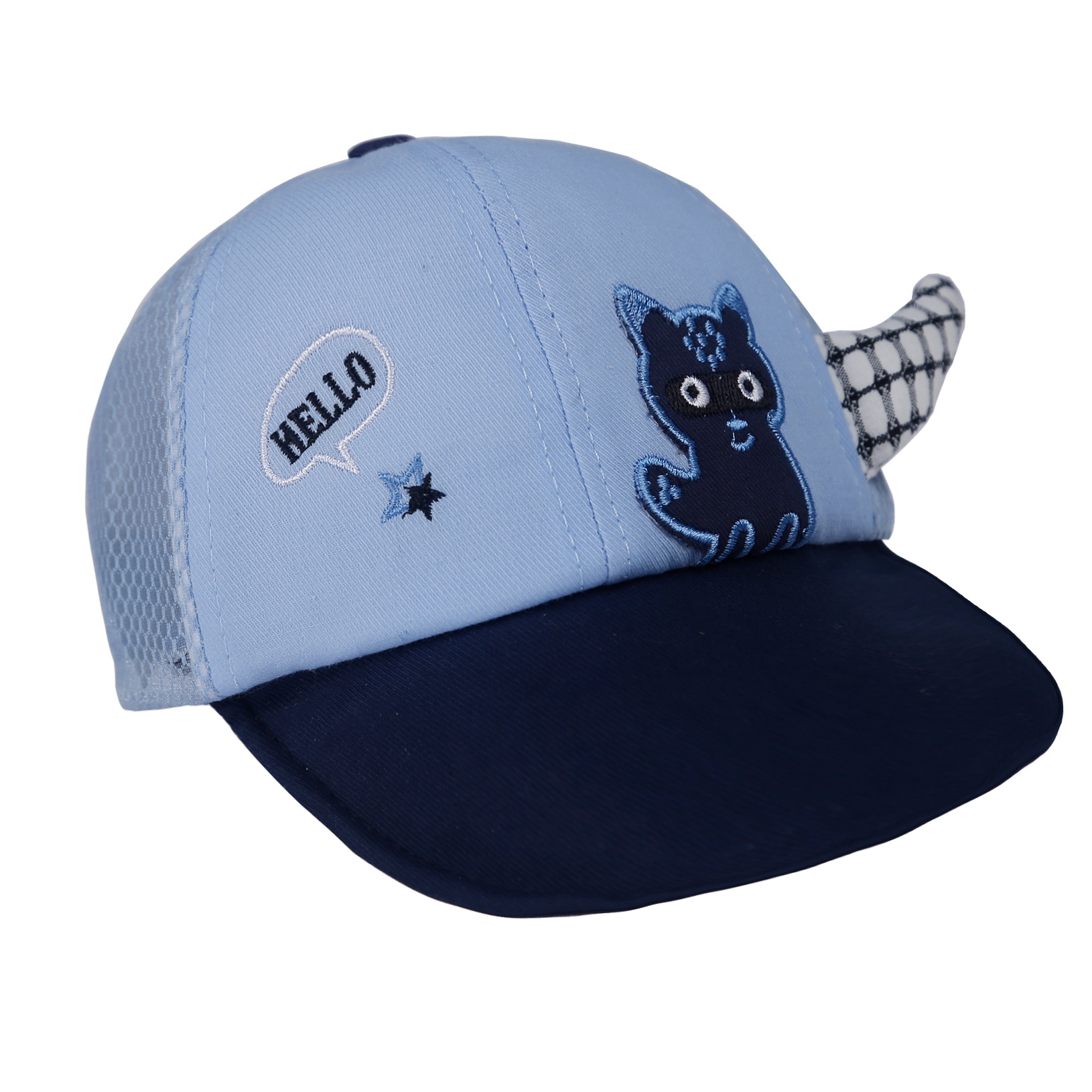 Mũ lưỡi trai họa tiết thêu Hello cho bé trai AC3.21 (Xanh dương) hình 2