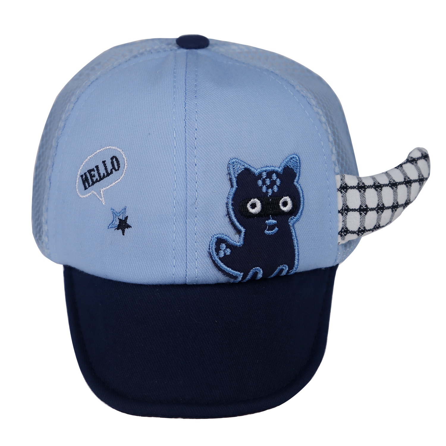 Mũ lưỡi trai họa tiết thêu Hello cho bé trai AC3.21 (Xanh dương) hình 1