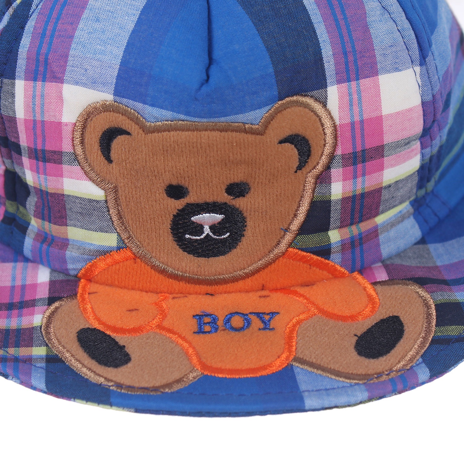 Mũ lưỡi trai kẻ ca rô in hình chú gấu hình 3