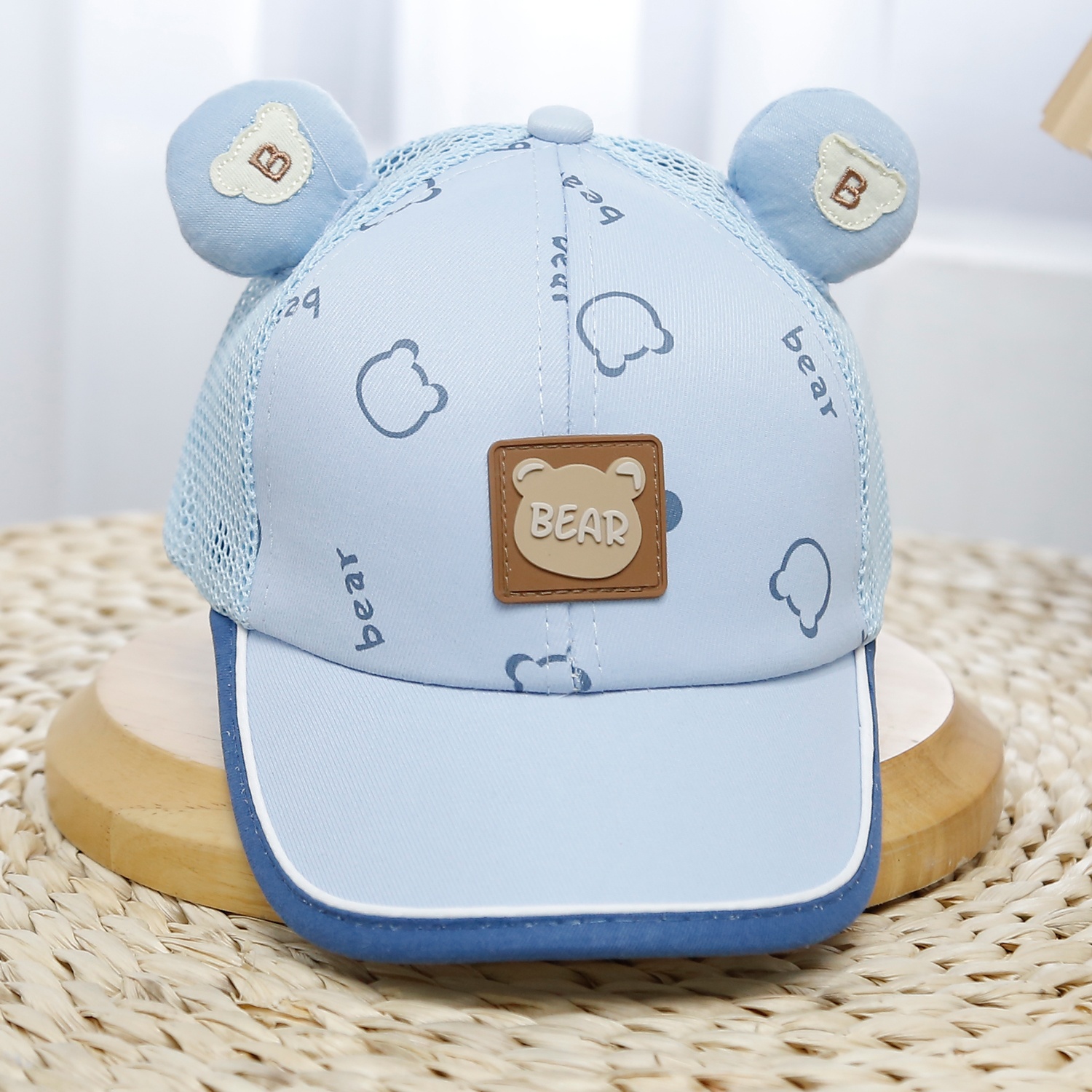 Mũ lưỡi trai KidsPlaza gấu 2 tai 25K-H23 Size 48 (Xanh) hình 1