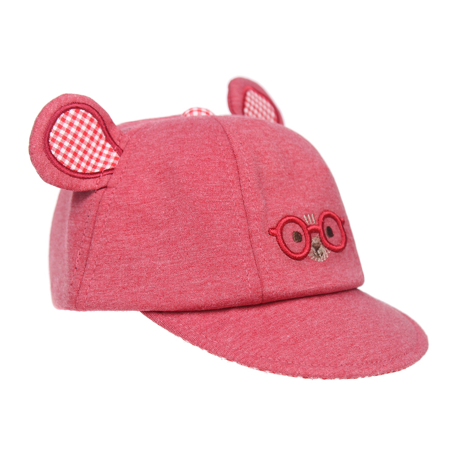 Mũ lưỡi trai KidsPlaza họa tiết tai kẻ caro thêu mặt chú gấu DN20D hình 2