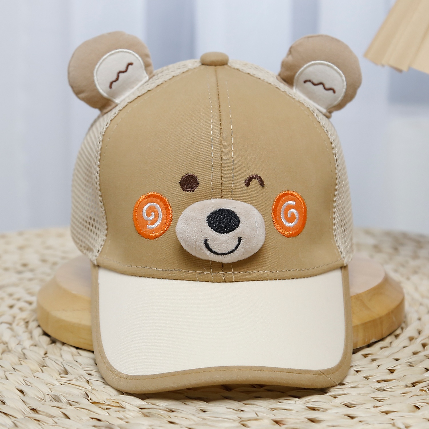 Mũ lưỡi trai KidsPlaza mặt gấu 25K-H32 Size 52 (Nâu)  hình 1