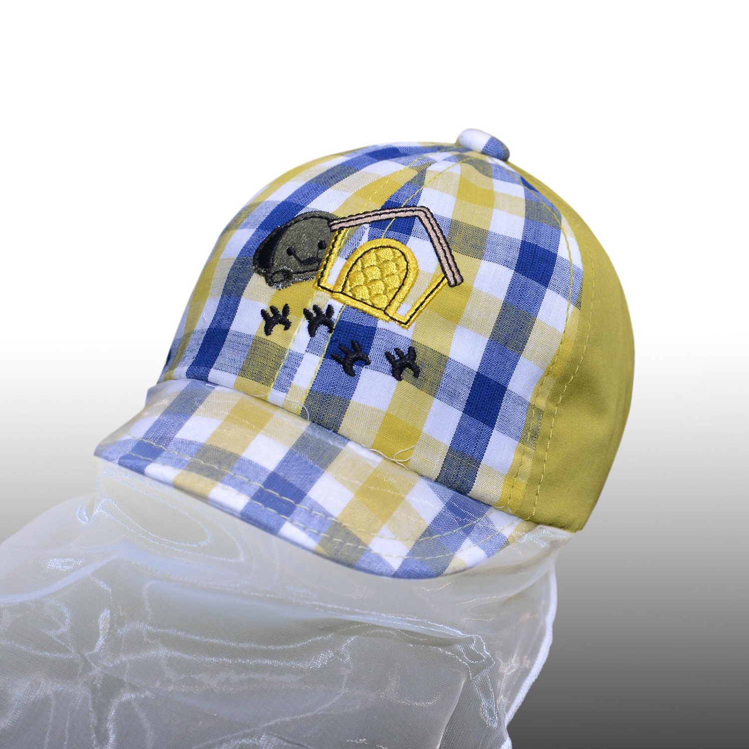 Mũ lưỡi trai KidsPlaza phủ voan kẻ caro DN20 hình 2