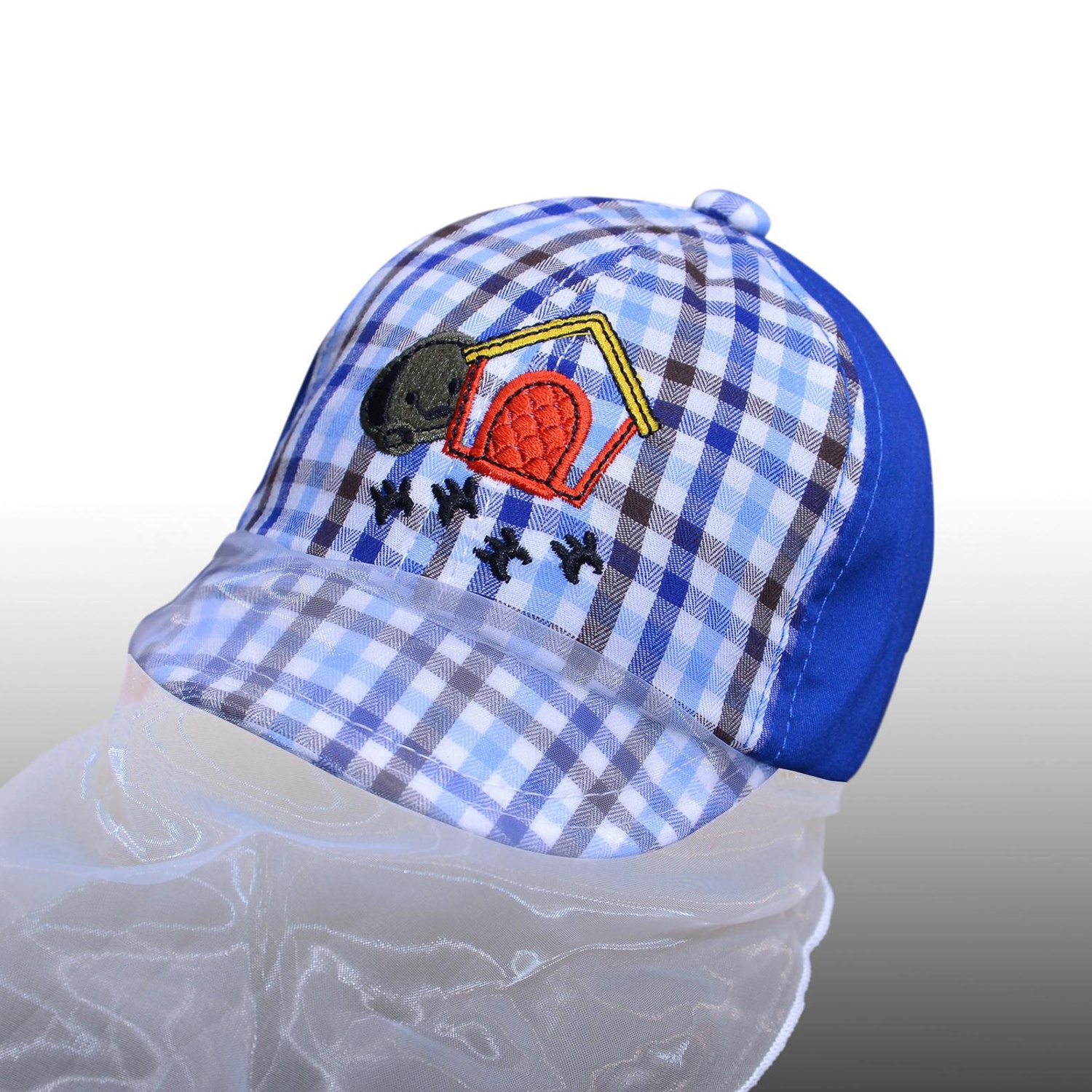 Mũ lưỡi trai KidsPlaza phủ voan kẻ caro DN20 hình 1