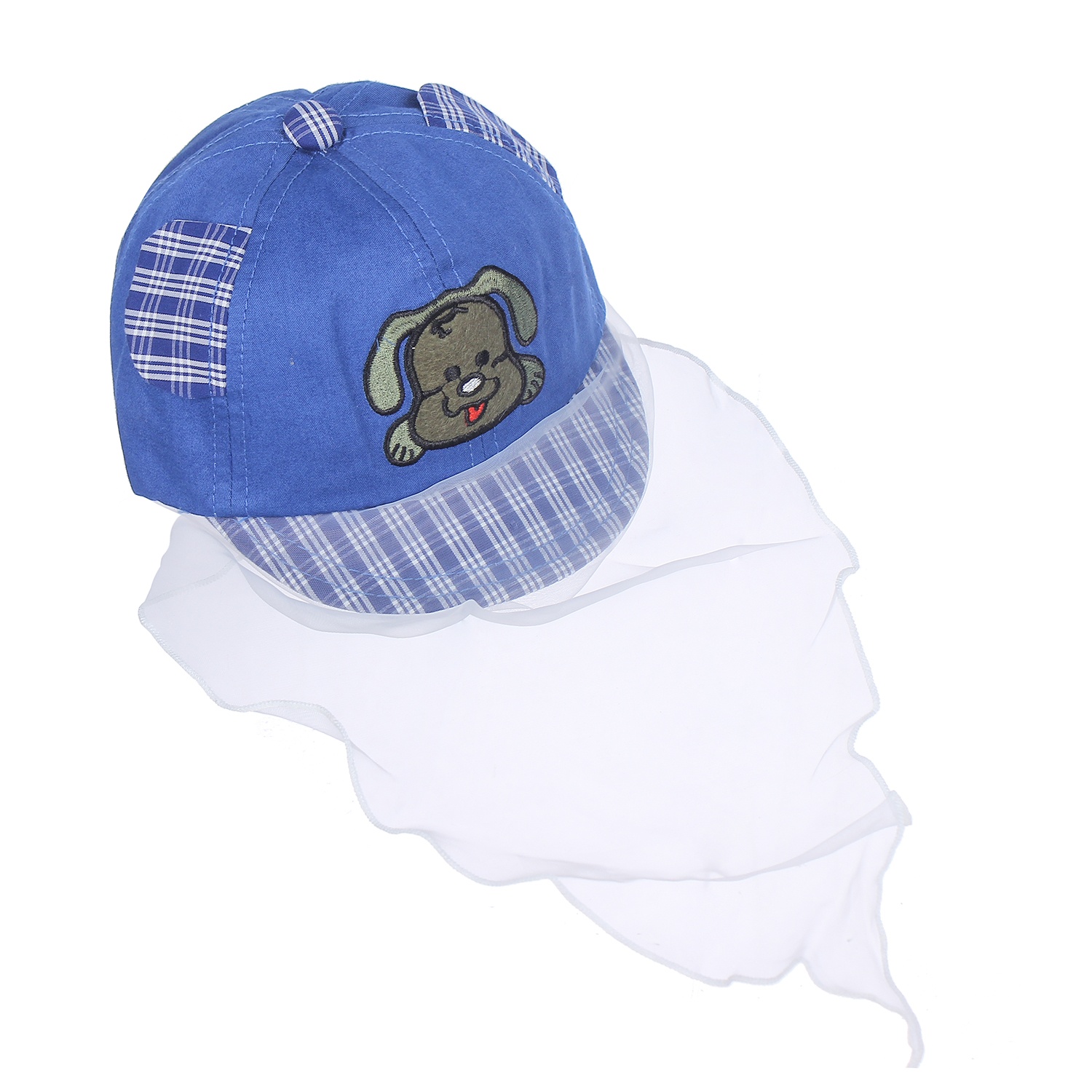 Mũ lưỡi trai KidsPlaza phủ voan kẻ caro thêu hình chú cún DN20D hình 1