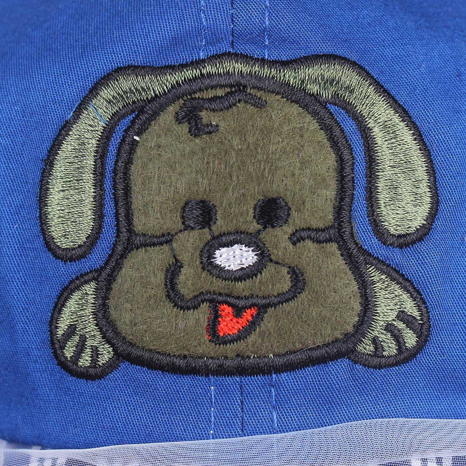 Mũ lưỡi trai KidsPlaza phủ voan kẻ caro thêu hình chú cún DN20D hình 2