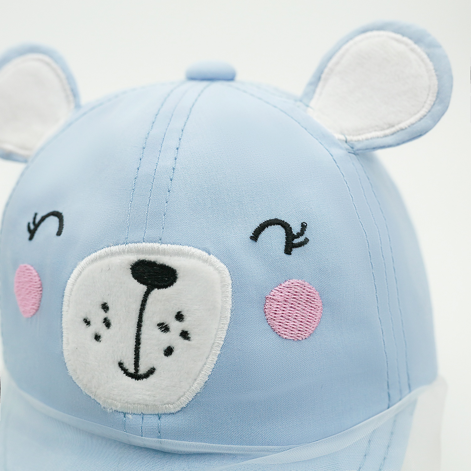 Mũ lưỡi trai KidsPlaza phủ voan thêu hình mặt chú Gấu cười DN21 hình 2