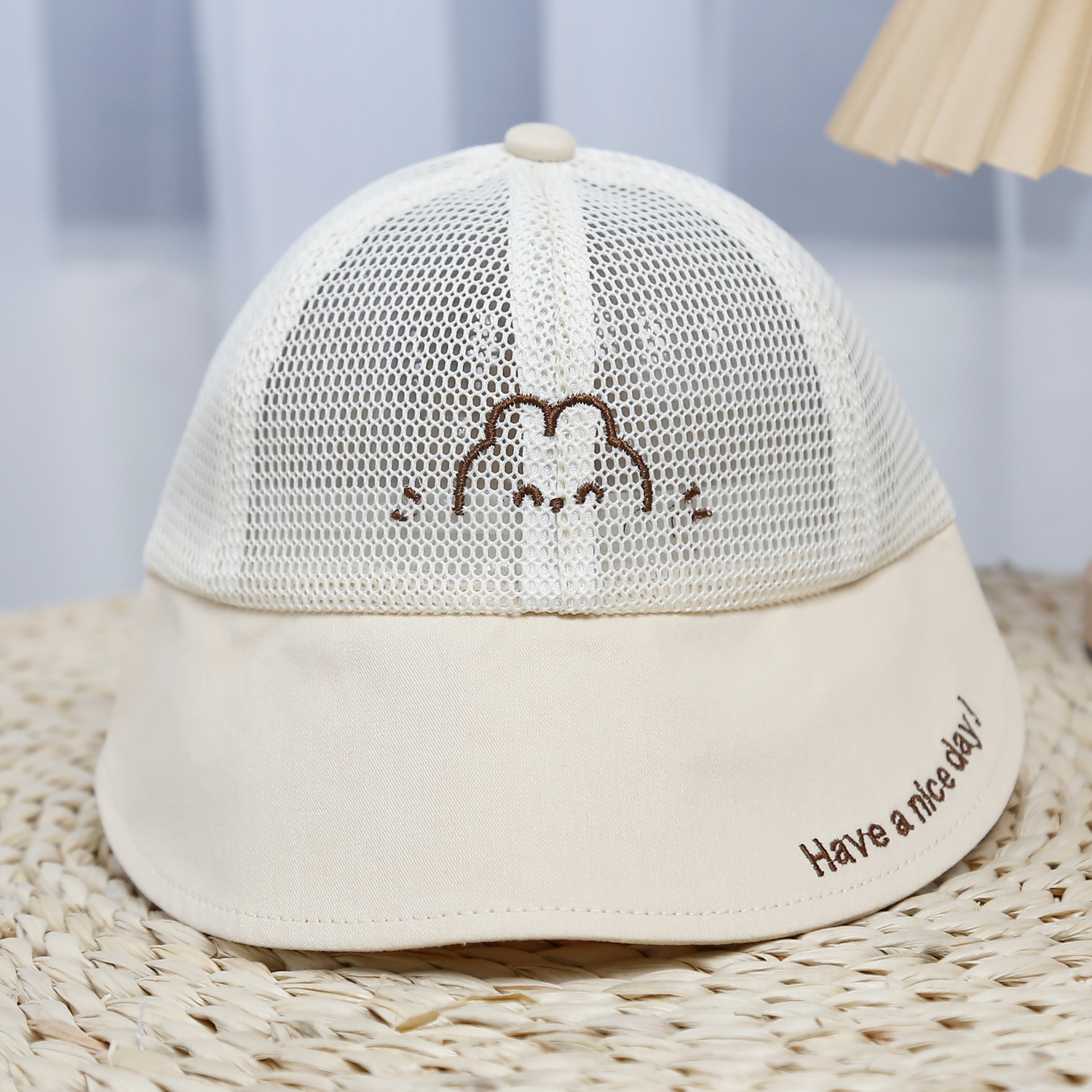 Mũ lưỡi trai KidsPlaza thêu gấu 25K-H25 Size 50 (Be) hình 1