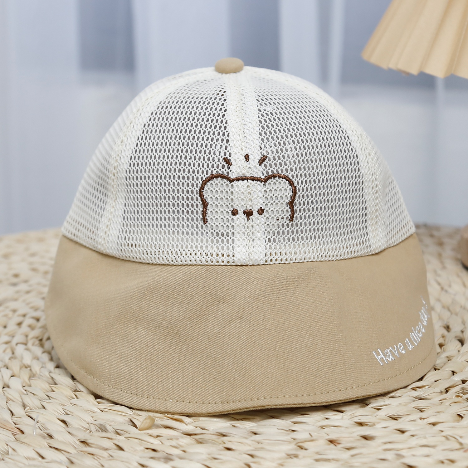 Mũ lưỡi trai KidsPlaza thêu gấu 25K-H25 Size 50 (Nâu)