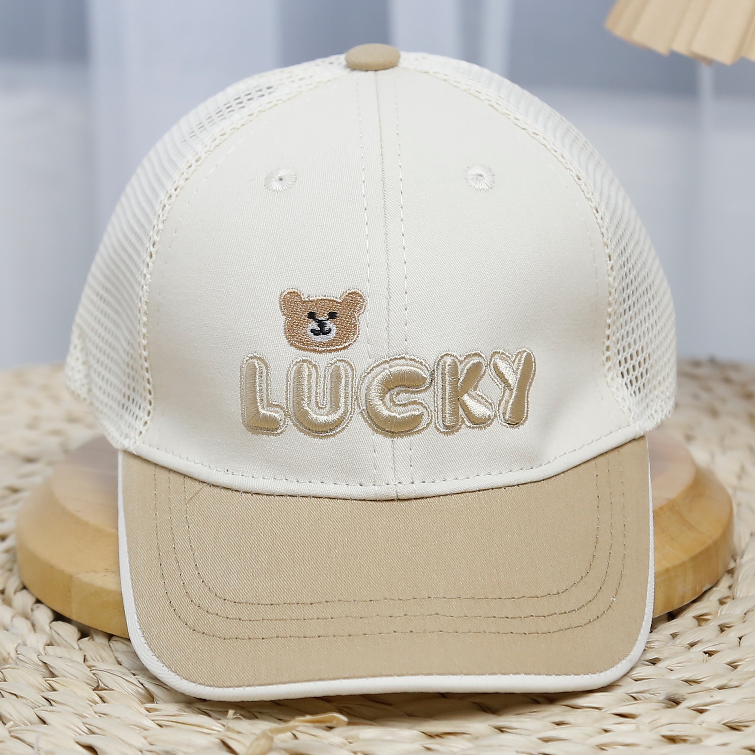 Mũ lưỡi trai KidsPlaza thêu Lucky 25K-H34 Size 52 (Nâu)