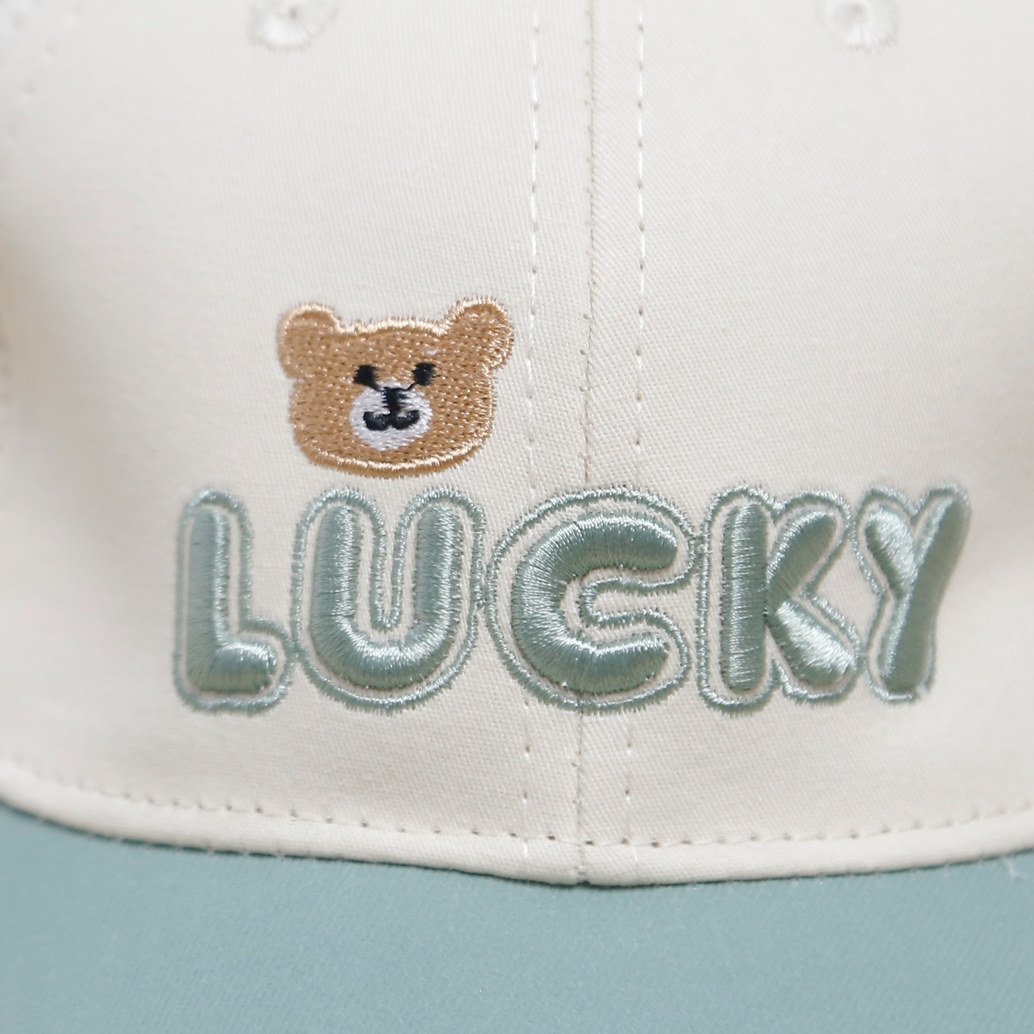 Mũ lưỡi trai KidsPlaza thêu Lucky 25K-H34 Size 52 (Xanh) hình 2