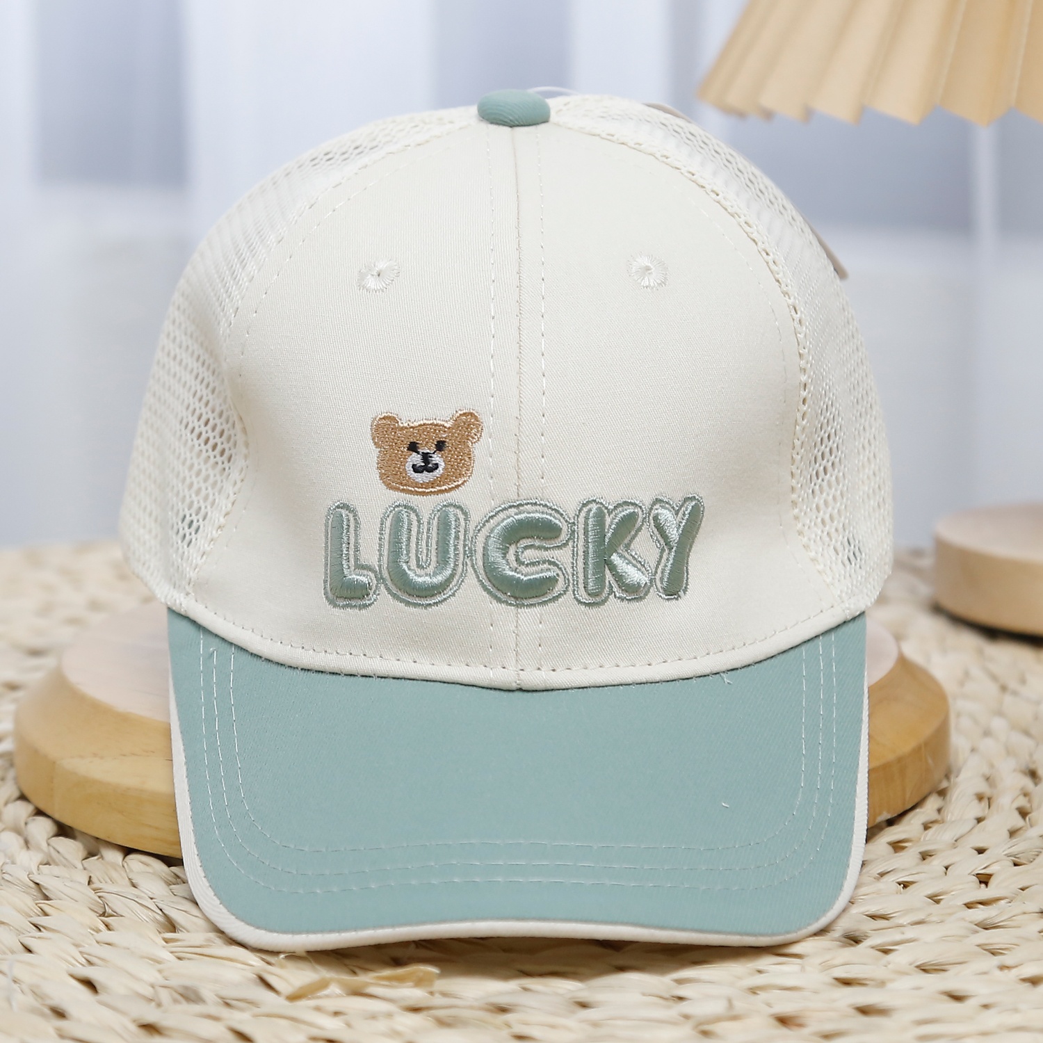 Mũ lưỡi trai KidsPlaza thêu Lucky 25K-H34 Size 52 (Xanh)