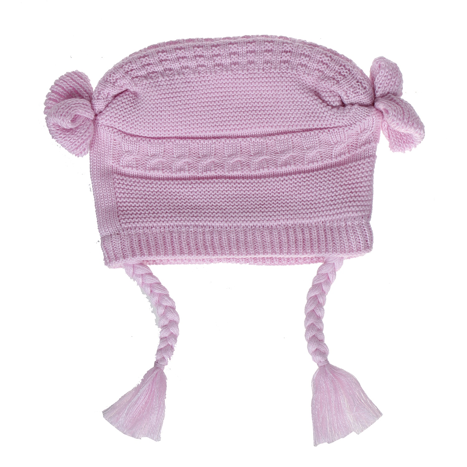 Mũ thời trang bé gái 2 bên len giả hình 3