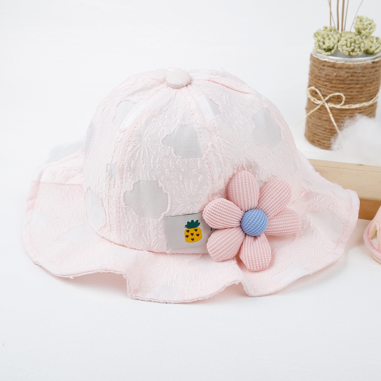 Mũ thời trang KidsPlaza đính hoa 23K-H11 s50 (Hồng) hình 2