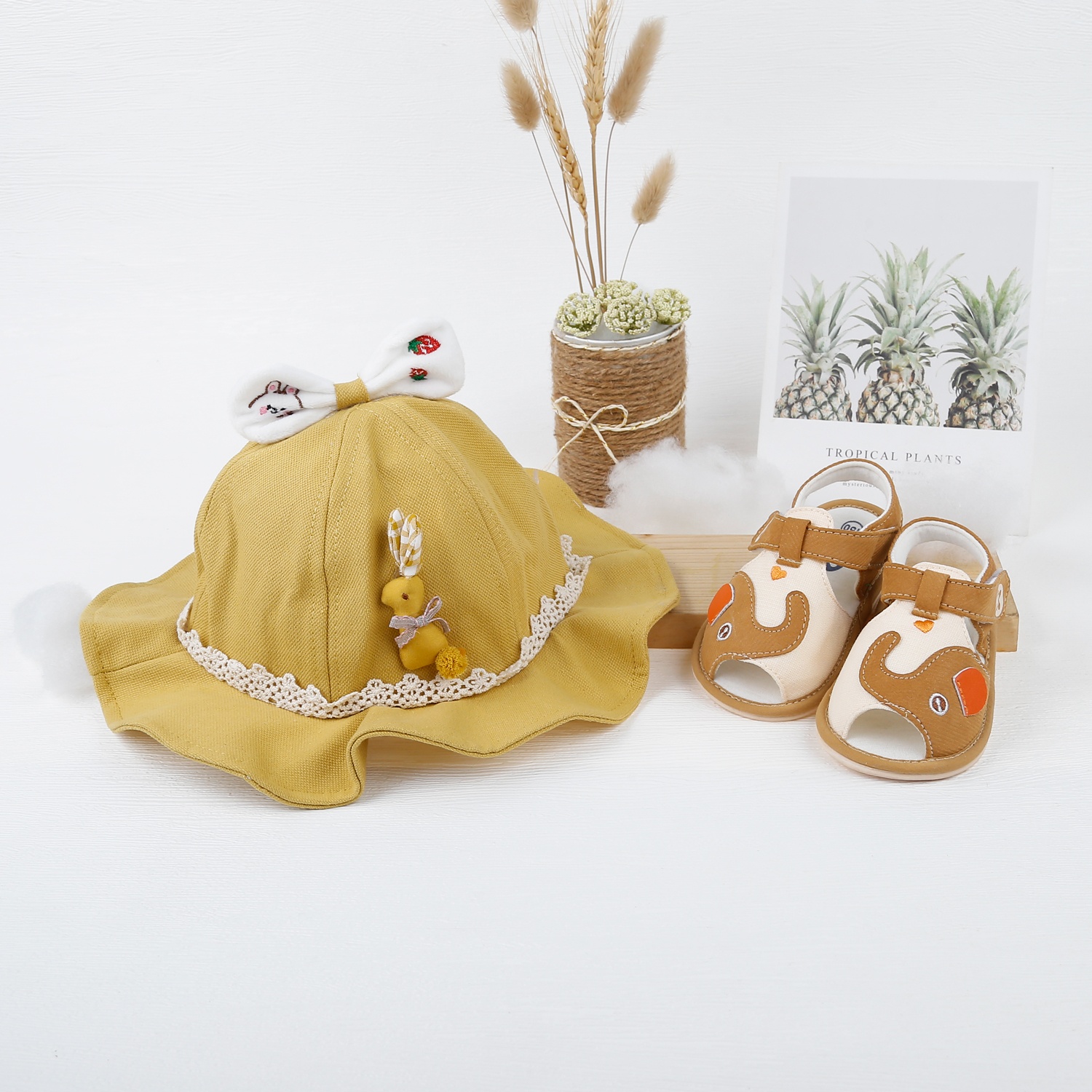 Mũ thời trang KidsPlaza đính nơ 23K-H09 s50 (Vàng) hình 1