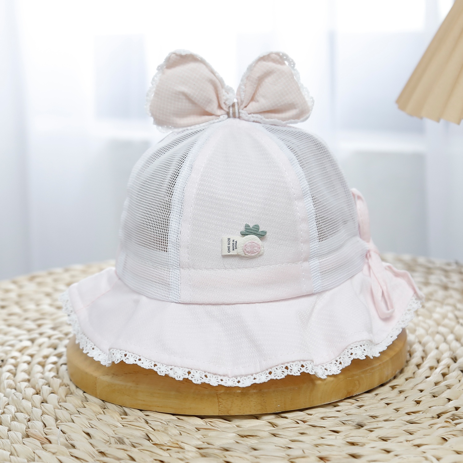 Mũ thời trang KidsPlaza đính nơ 25K-H18 Size 48 (Hồng)