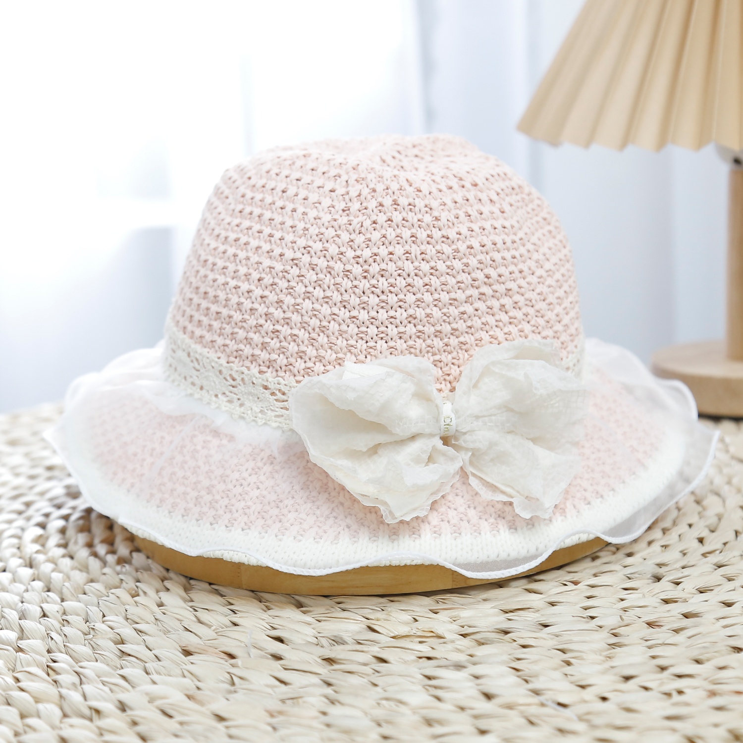 Mũ thời trang KidsPlaza đính nơ 25K-H29 Size 50 (Hồng)